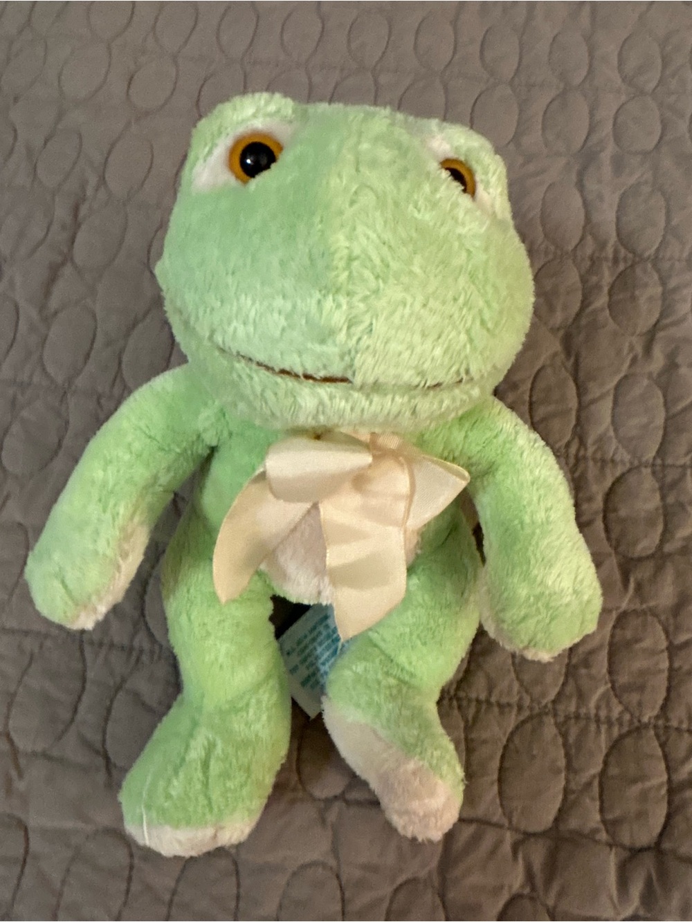 Vintage Russ Berrie Paddles Frog Plush Stuffed Animal 9”
